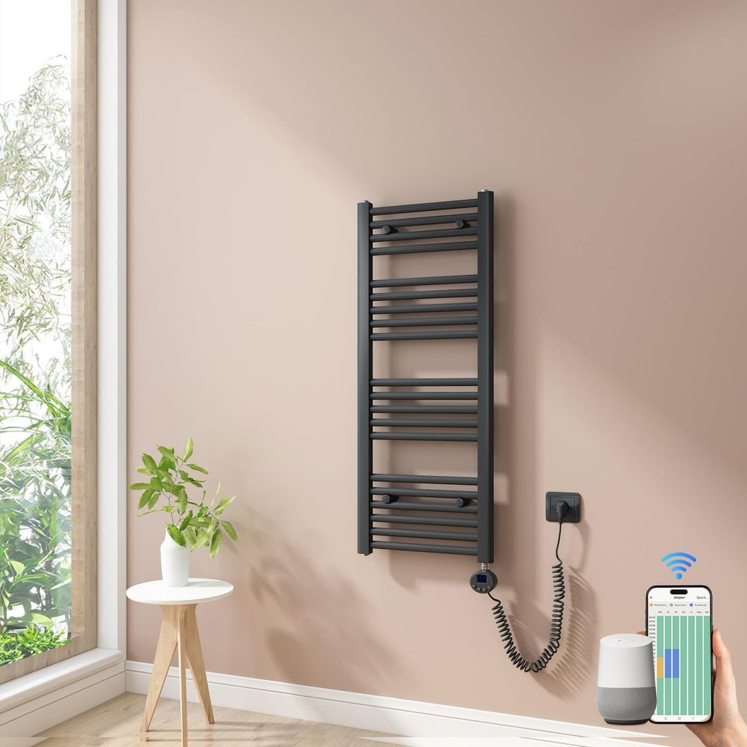 Heilmetz Smart WiFi Badheizkörper Elektrisch 100x40cm Elektrischer Handtuchtrockner mit Thermostat u