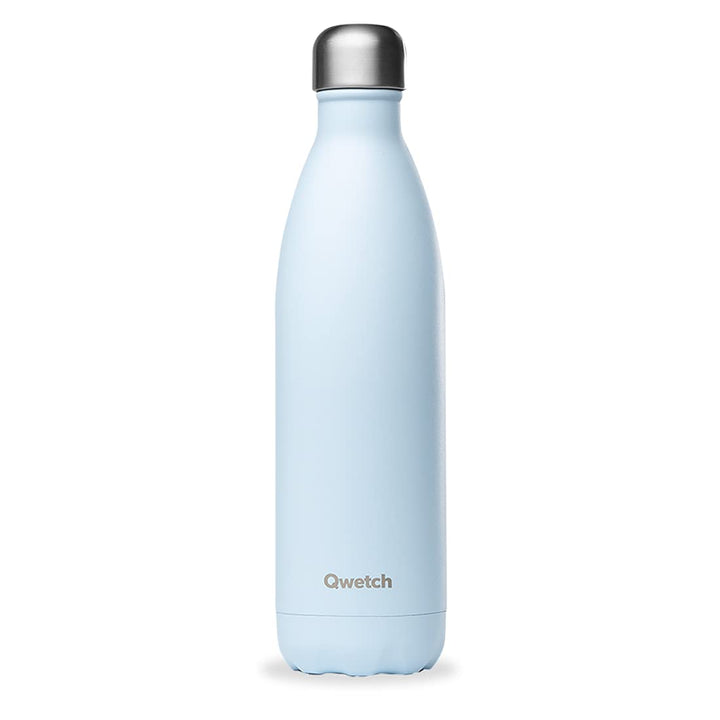 Qwetch - Trinkflasche Originals Edelstahl Isolierflasche 750ml Pastell Blau - Thermosflasche 24h Kal