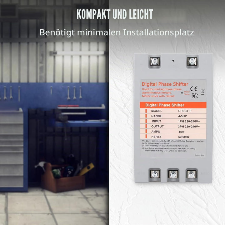 Einphasen-zu-3-Phasen-Konverter 5 PS digitaler Phasenkonverter für privaten und leichten gewerbliche