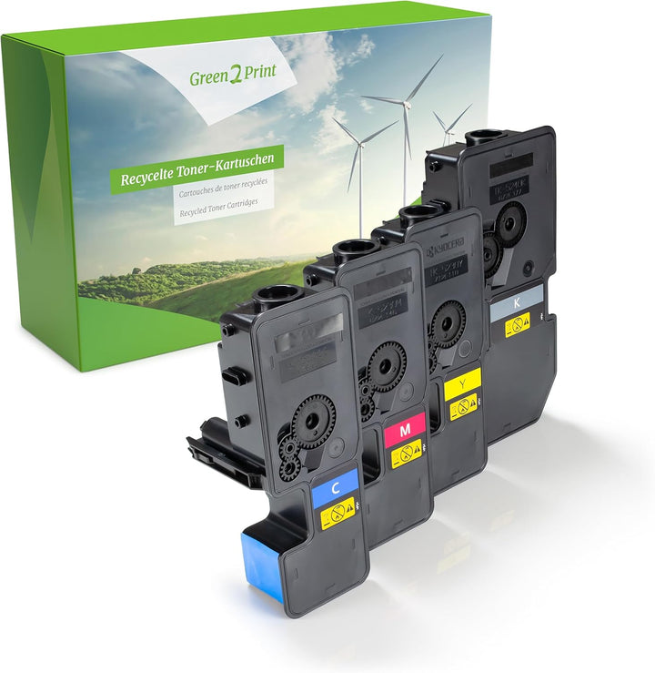 Green2Print Toner Toner-Set, 4 Kartuschen 1x 4000, 3X 3000 Seiten passend für Kyocera ECOSYS M5526CD