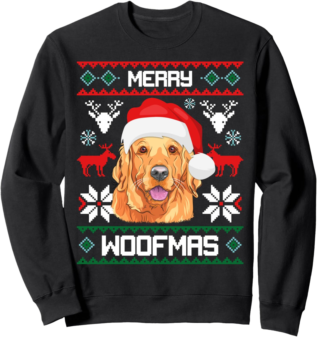Golden Retriever Merry Woofmas Hund Weihnachten Xmas X-Mas Sweatshirt