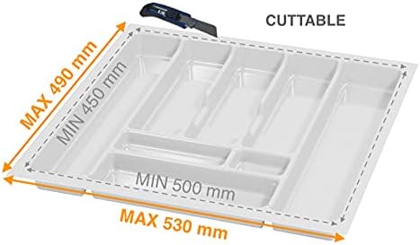 Alusfera Besteckkasten für Schubladen 60cm – Schubladen Organizer mit Fächeraufteilung – Hochwertige