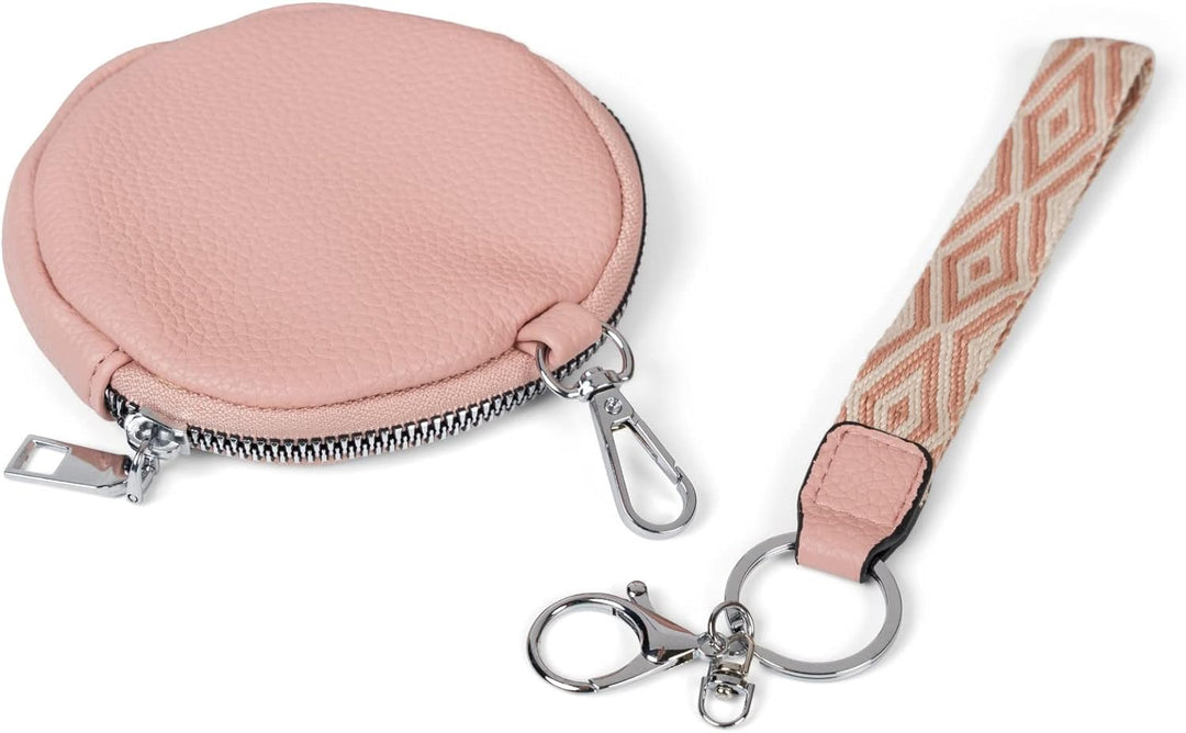 styleBREAKER Damen Halbmond Crossbody Schultertaschen Set 3-Teilig, Schultergurt mit Muster, Schlüss