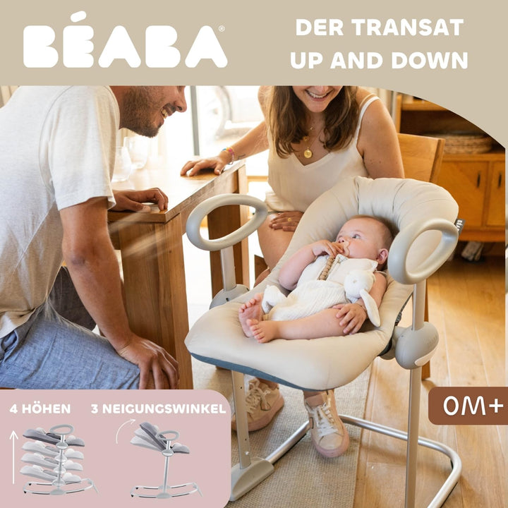 BÉABA Up & Down IV Babywippe – Höhenverstellbar, Unisex für Babys und Kleinkinder, 3 Neigungspositio