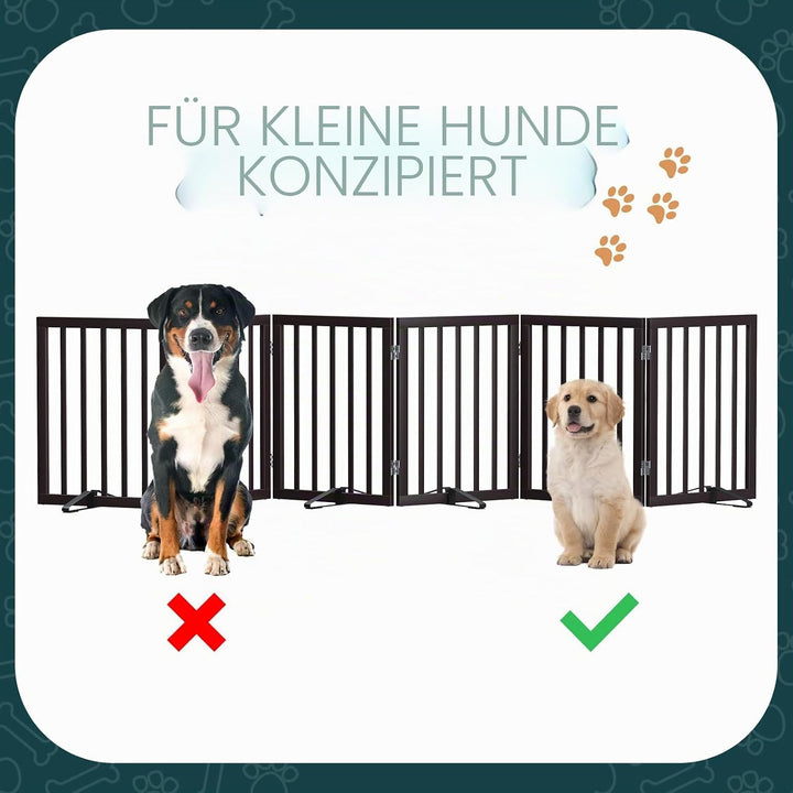 Semiocthome Hundegitter aus Bambus für das Haus, extra breit, 6 Paneele, freistehende Haustiergitter