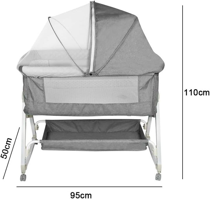 homewell 2 en 1 Lit Cododo Bebe Pliable, Berceau Cododo 0-30 Mois, 6 Réglages de Hauteur, Berceau bé