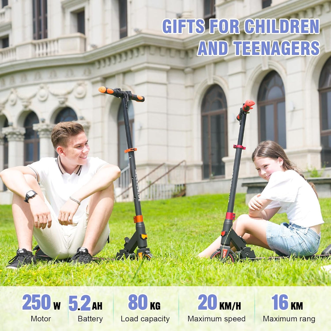 RCB R15 E-Scooter Kinder (8-12-16 Jahre) - bis zu 20 Km/h, Max. Reichweite 16Km, Elektroroller Faltb