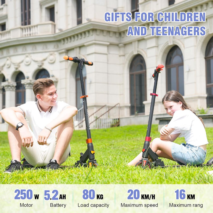 RCB R15 E-Scooter Kinder (8-12-16 Jahre) - bis zu 20 Km/h, Max. Reichweite 16Km, Elektroroller Faltb