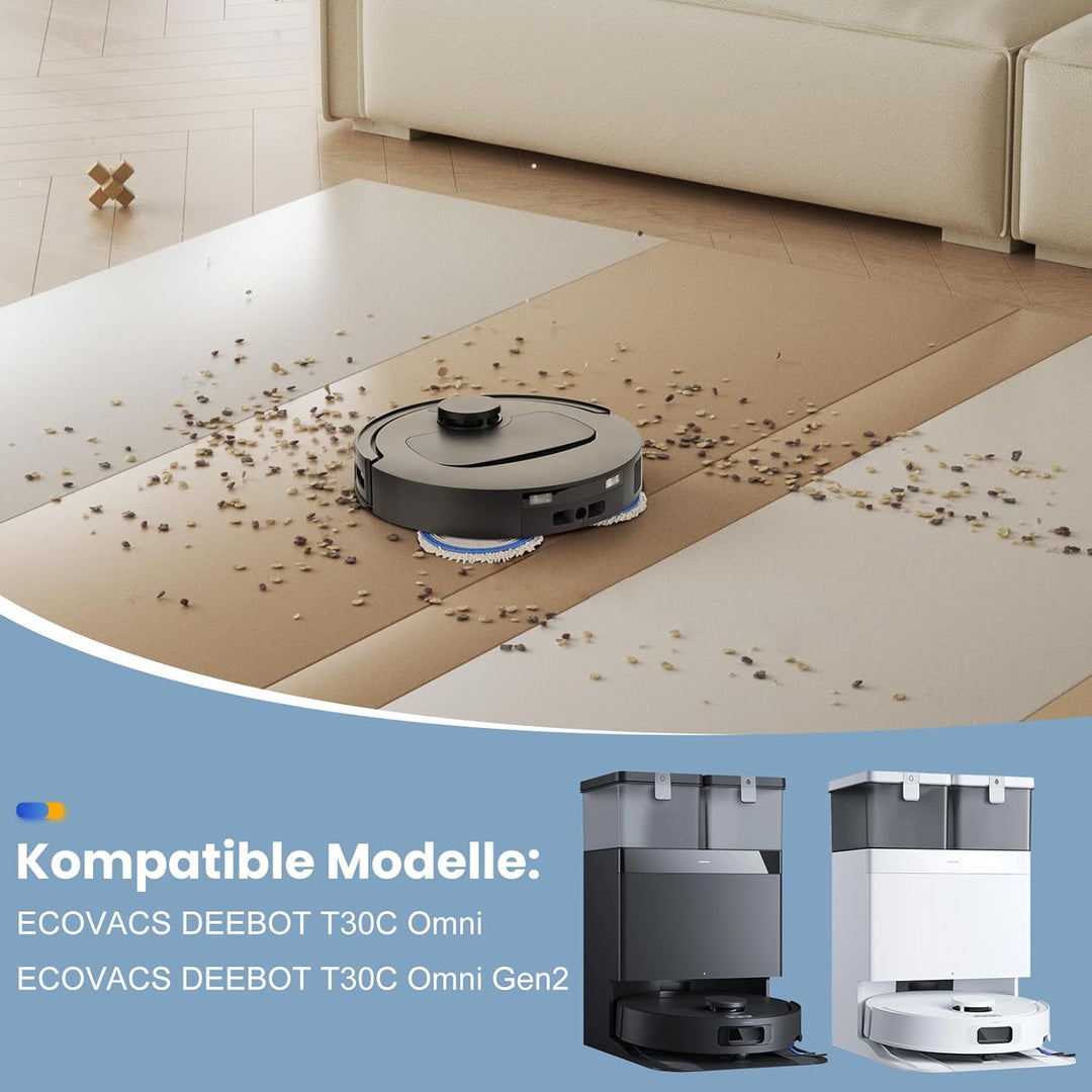 24 Stück Zubehör für Ecovacs Deebot T30C Omni Gen2 / T30C Omni Saugroboter mit Wischfunktion Ersatzt
