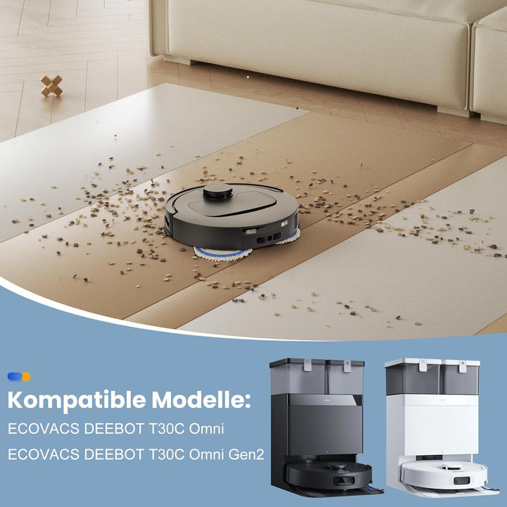 24 Stück Zubehör für Ecovacs Deebot T30C Omni Gen2 / T30C Omni Saugroboter mit Wischfunktion Ersatzt