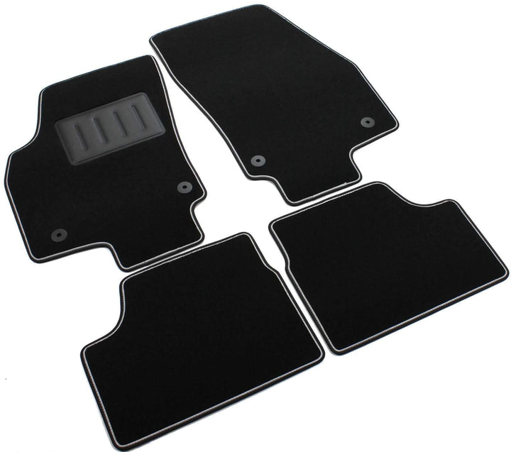Das Teppich Auto, sprint03404, FuÃŸmatten Teppiche Schwarz rutschfest, verstÃ¤rkter Rand, zweifarbig