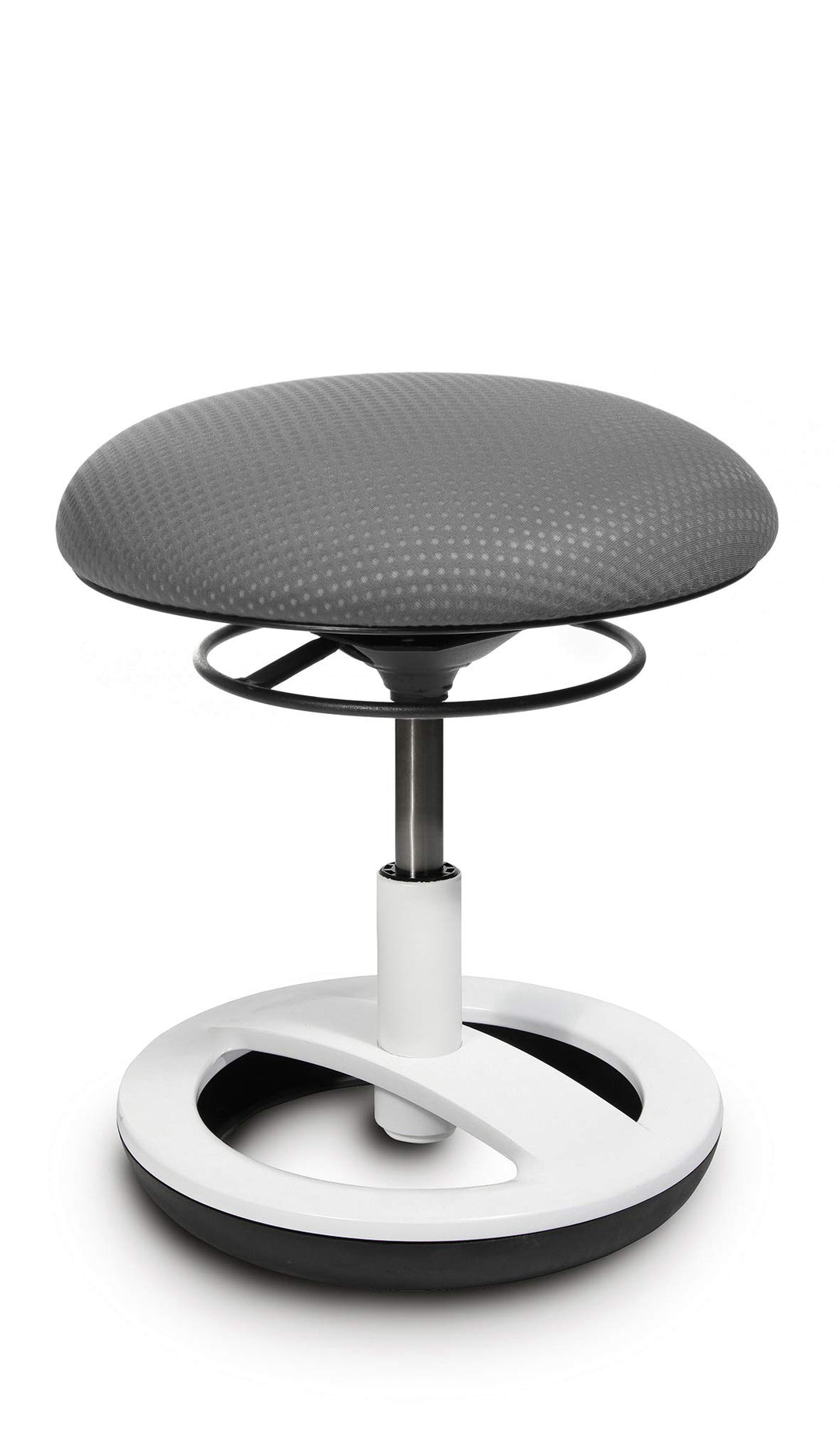 TOPSTAR SU83BT3 Sitzhocker Sitness Bobby für Kinder, Standfussring Alu weiss lackiert, Stoff, grau,