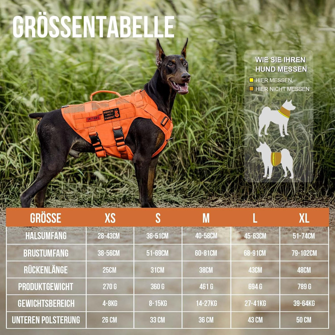 OneTigris No-Pull Hundegeschirr, AIRE MESH Einstellbar Sicherheitsgeschirr Ultra Atmungsaktiv für Gr