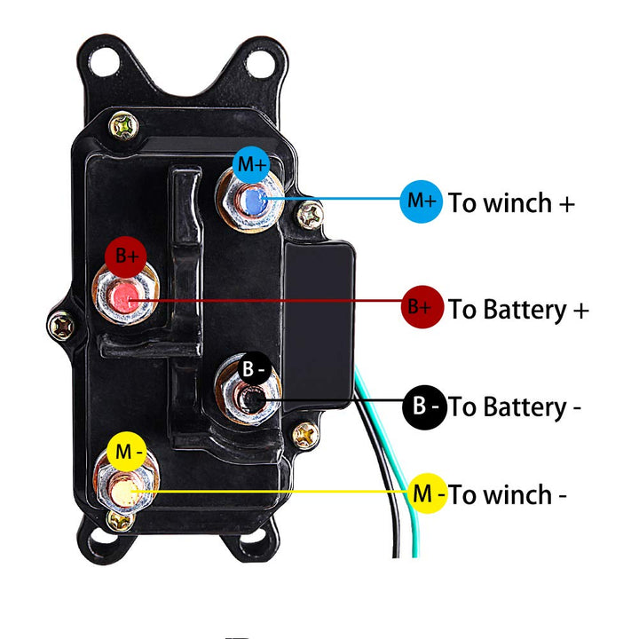 LIEBMAYA 12V 250A Seilwind Relais Magnetschalter Schwerlast-Relais für 2000lbs-5000lbs ATV, UTV, SUV