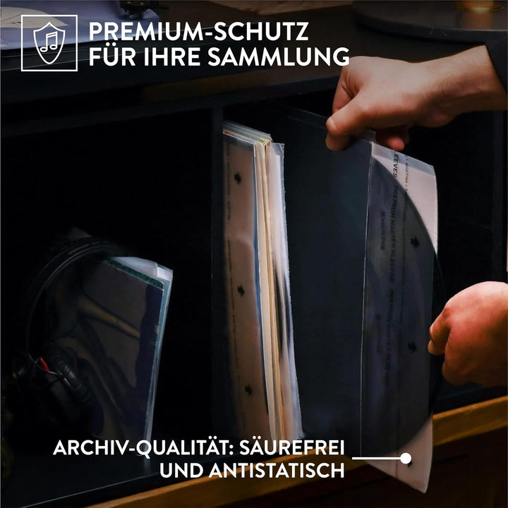 Big Fudge 50er Pack 7 Zoll Schallplatten Innen Hüllen - 50x 7" Schallplatten LP Aufbewahrung Schutzh