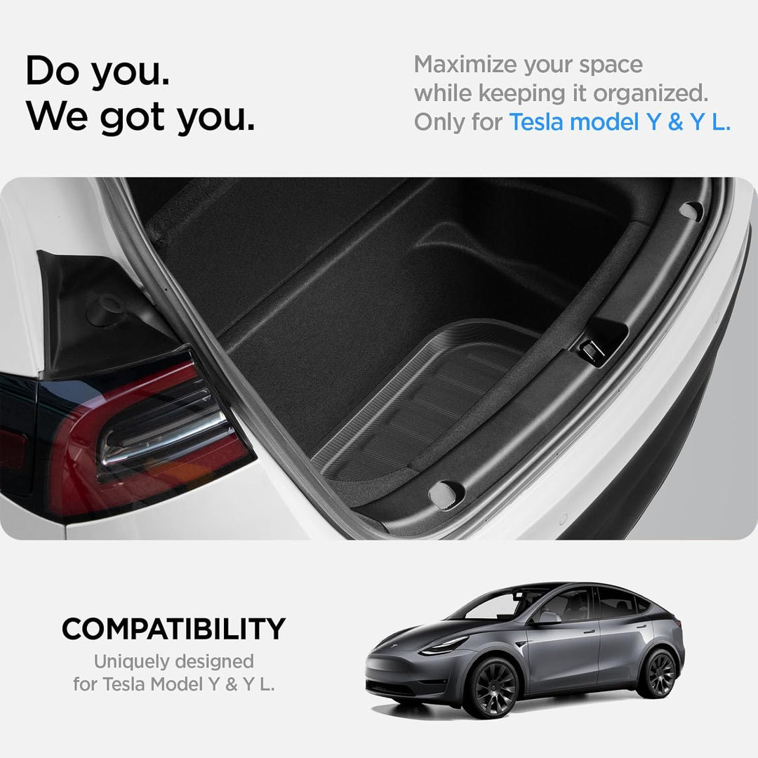 Spigen Tesla Model Y (~2024) Hintere Kofferraummatte für Aufbewahrung, Stossfestes XPE-Material zum