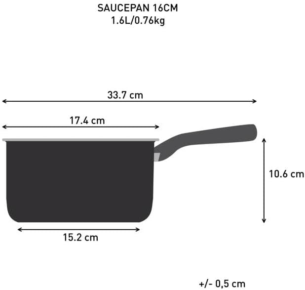 Lagostina Desideria 010275031116 Kasserolle mit langem Griff 16 cm, Antihaftbeschichtung aus Keramik