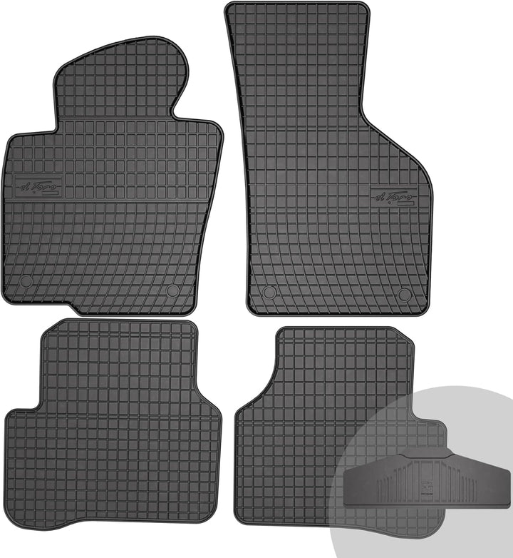 FROGUM El Toro Gummimatten Ganzjähriges-Set von Autofussmatte Auto Fussmatten für VW CC 2012-2016, f