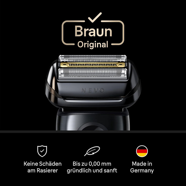 Braun NEVO Elektrorasierer Scherkopf, Silber | Original Ersatzscherkopf, Hol dir 100 Prozent Leistun