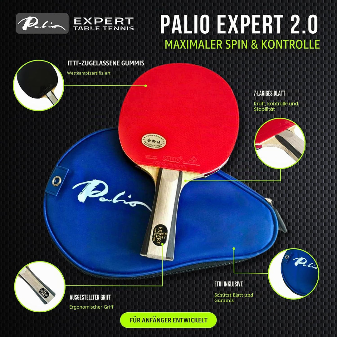 Palio Expert 2.0 Tischtennisschläger Mit Hülle