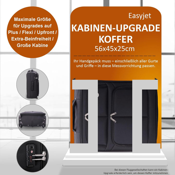 Aerolite 56x45x25 Trolley Koffer easyJet, British Airways, Jet2, Wizz Air Maximum Höchstbetrag 2 Rol