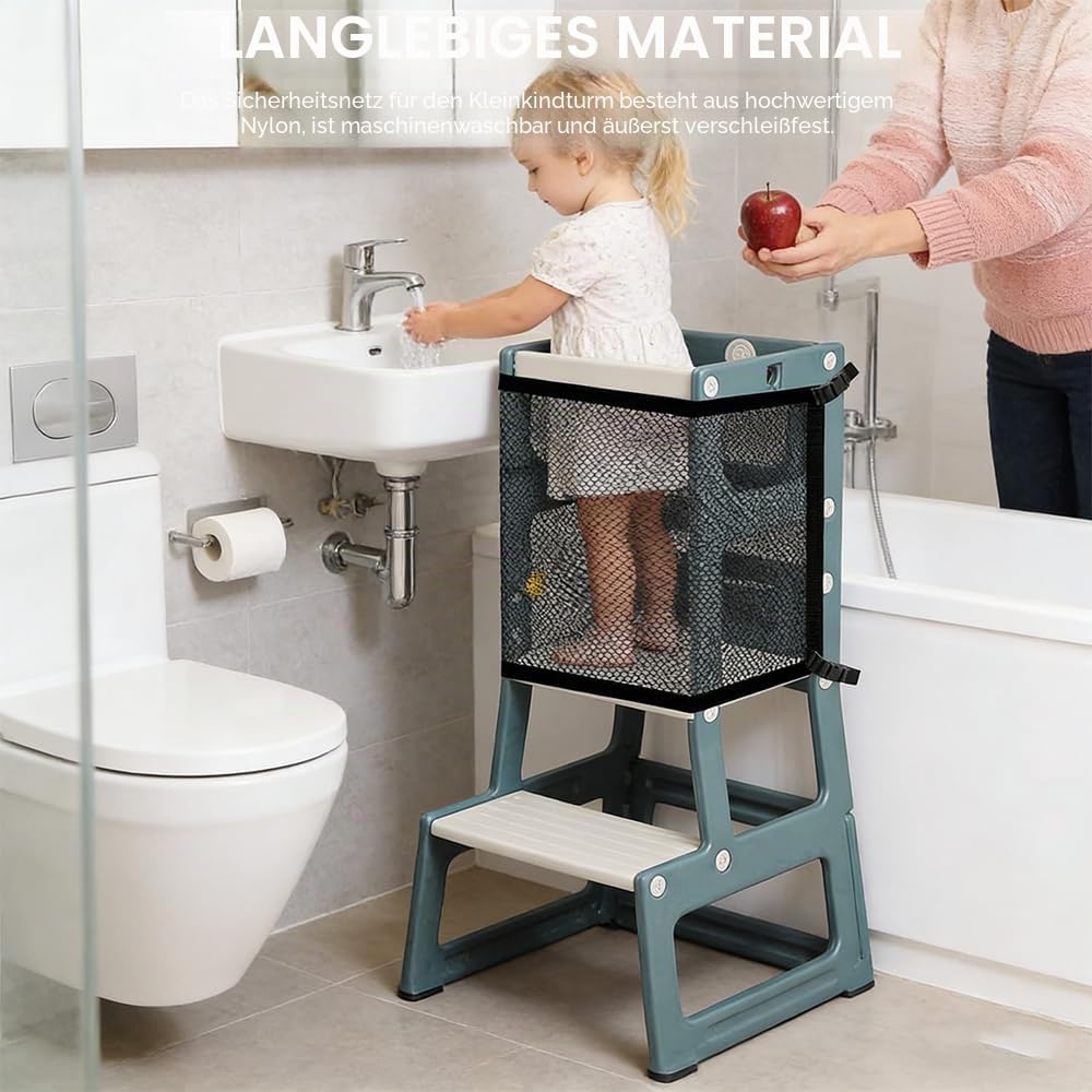 Sicherheitsnetz für Kleinkinderturm, SGZIOO Schutznetz für Lernturm & Küchenhelfer Tritthocker, Sich