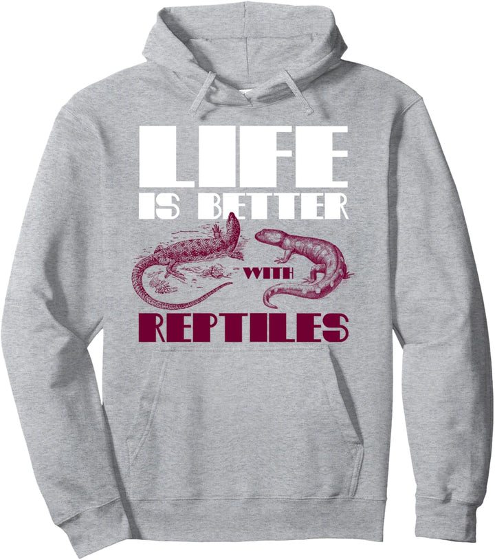 Das Leben ist besser mit Reptilien Herpetologie Tierhalter Pullover Hoodie