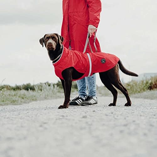 HUNTER UPPSALA RAIN Hunde-Regenmantel, mit reflektierenden Streifen, 75, rot rot 75, rot 75