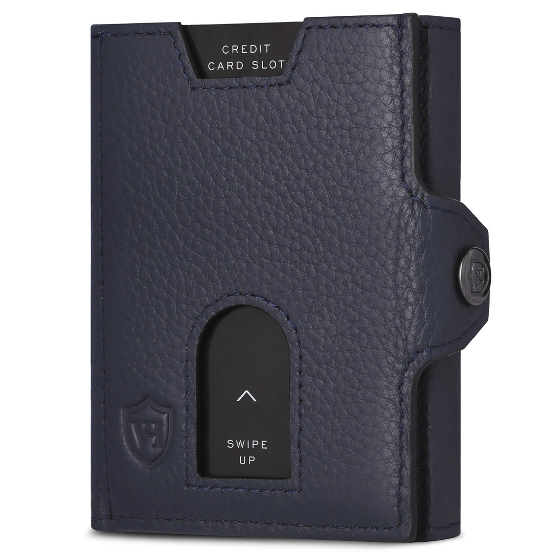 VON HEESEN Slim Wallet mit XL Münzfach &amp; RFID Schutz - Leder Geldbörse Herren klein - Mini Geldbeute