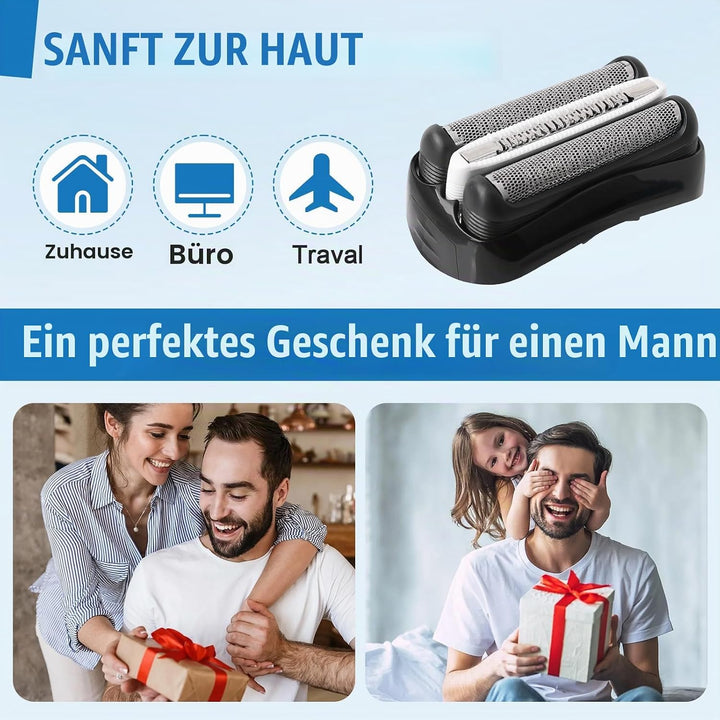 2 Stück 32B Scherkopf Serie 3, Elektrischer S3 Rasierkopf Kompatibel MitSeries 3, S3 Scherkopf Ersat