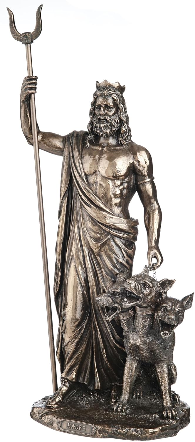 Unbekannt Bronze Finish Griechische Gott Hades und Cerberus Statue Skulptur