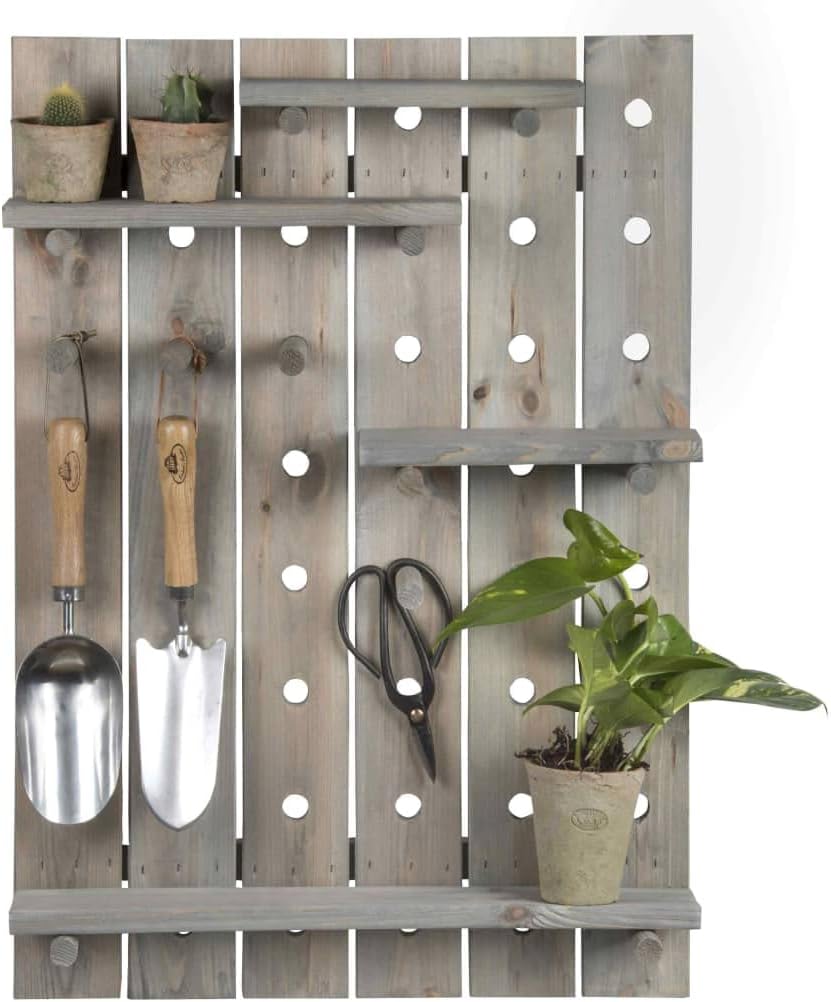 Esschert Design STECKBRETT Wandboard Garten Werkzeug Holz verstellbar Geräte