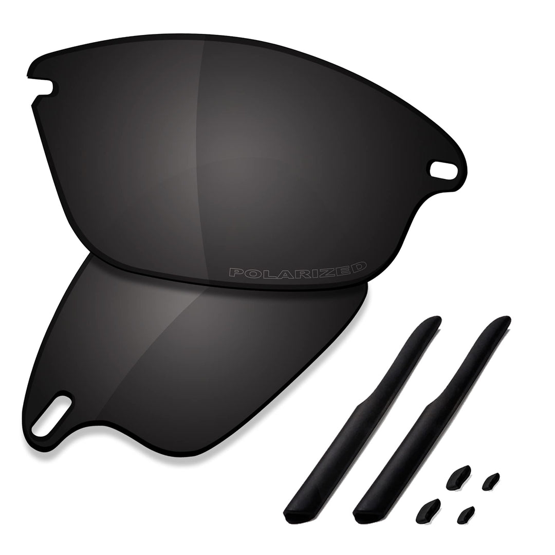 Saucer Premium Ersatzgläser für Oakley Fast Jacket OO9097 Sonnenbrillen High Defense - Carbon Black