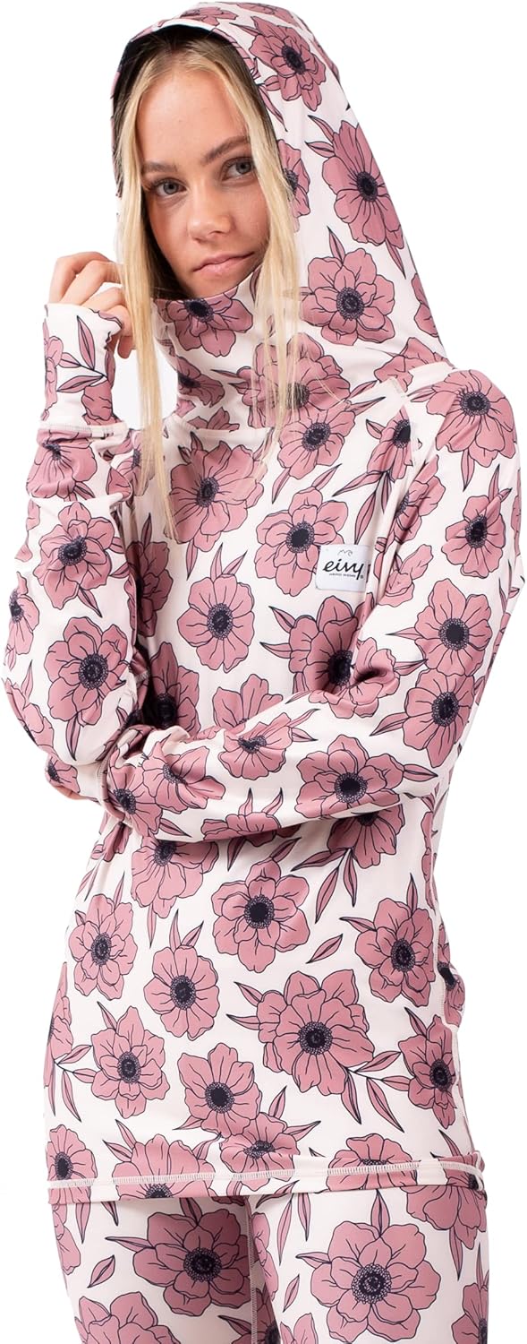 Eivy Icecold Hood Top 22 warme Ski-Thermounterwäsche Funktionstop Baselayer Yoga XS Wall Flowers, XS