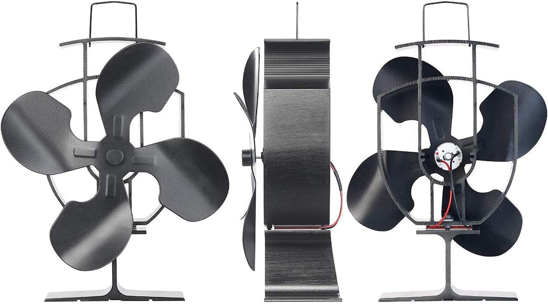 Carlo Milano Kaminventilator: Stromloser Kaminofen-Ventilator mit 4 Lüfter-Blättern, für 60-350 °C (