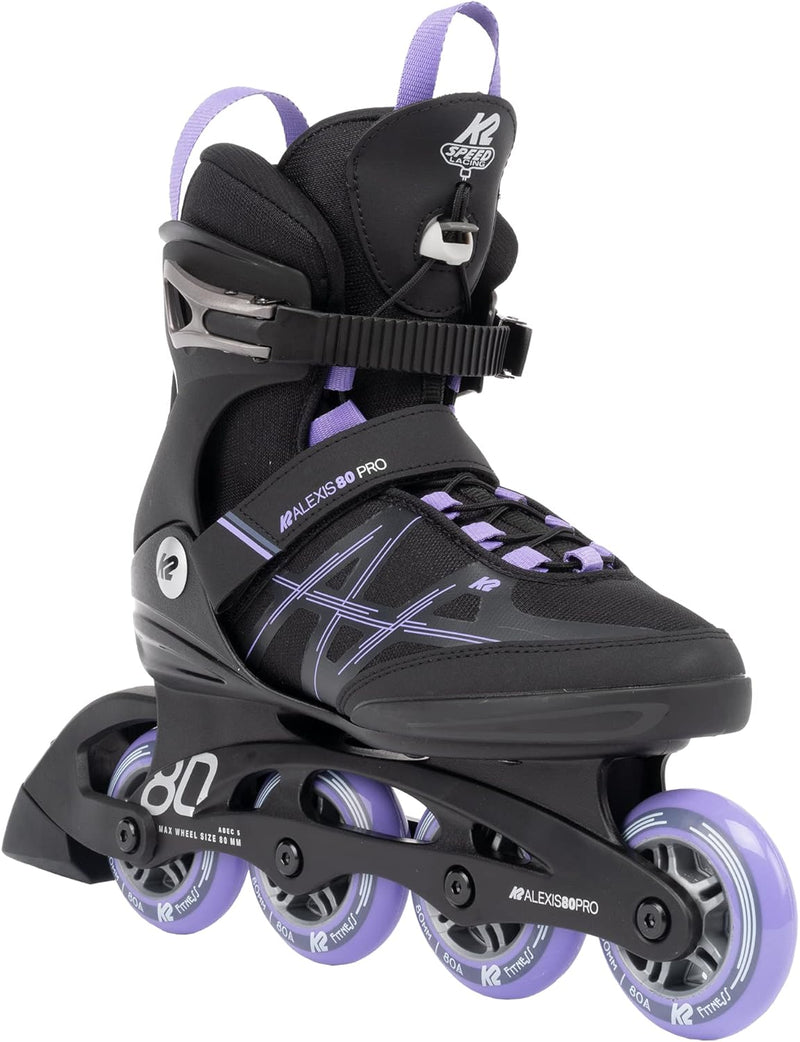 K2 Damen Alexis 80 Pro Inline Skates EU: 40 (UK: 6.5 / US: 9) black - lavendar, EU: 40 (UK: 6.5 / US