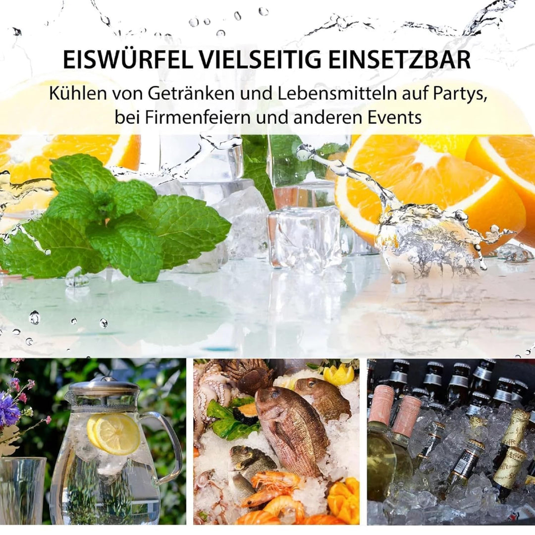 Syntrox Eiswürfelmaschine Snaxa (Heiss,- Kaltwasser Funktion + Display), Eiswürfelproduktion bis zu