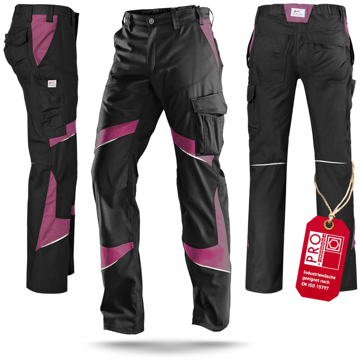 KÜBLER Workwear KÜBLER ACTIVIQ Damen-Arbeitshose schwarz/pink Schwarz/Pink 38, Schwarz/Pink 38