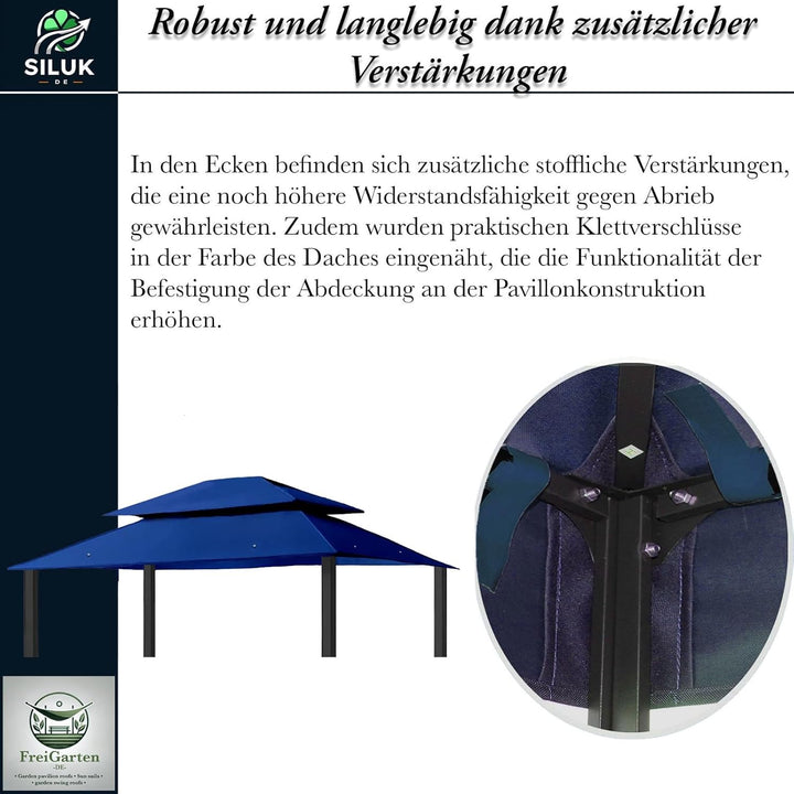 Ersatzdach für Pavillon 3x4 Meter Wasserdicht Material: Panama PCV Soft 370g/m² extra stark Modell 7