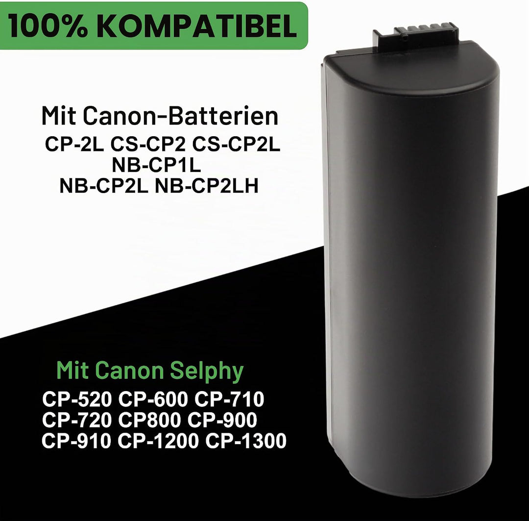 PATONA Selphy Akku NB-CP1L NB-2CPLI NB-CP2L NB-CP2LH NB-2CPL CS-CP2 kompatibel mit Canon Selphy Seri