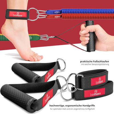 Resistance Bands Widerstandsband Set mit Trainings-eBook - Expander Tubes Bänder Band Fitnessbänder