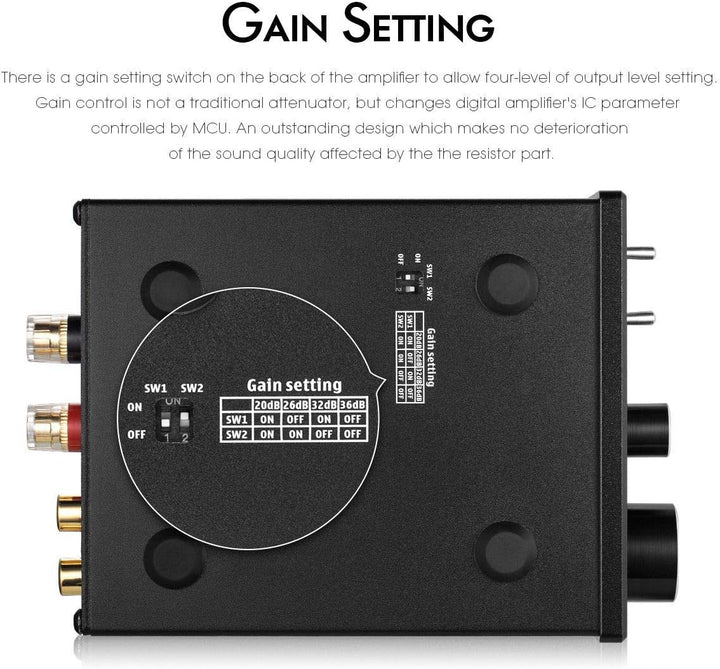 Nobsound G2 Subwoofer-Verstärker, 100 watt Home Sub Bass Power Amplifier, Full Frequency Mono Channe