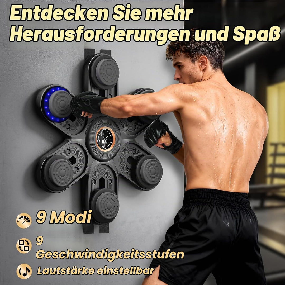 Sportneer Music Boxing Machine – Boxmaschine mit Musik, mit Handschuhen &amp; beweglichen Schlagpads, Wa