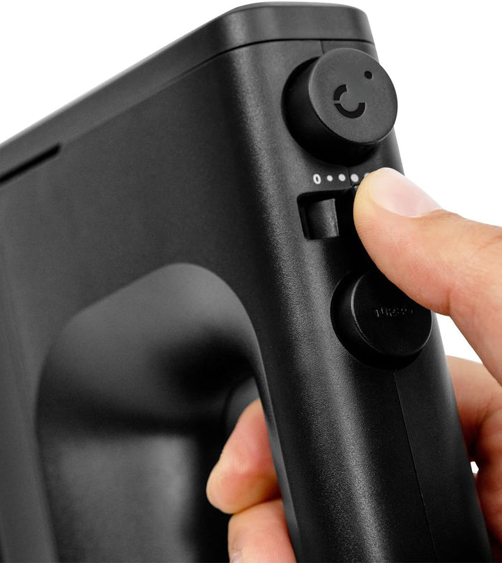 Handrührer 500W – stufenlos + Turbo, inkl. Edelstahl-Schneebesen & Knethaken, Einhandbedienung, Seri