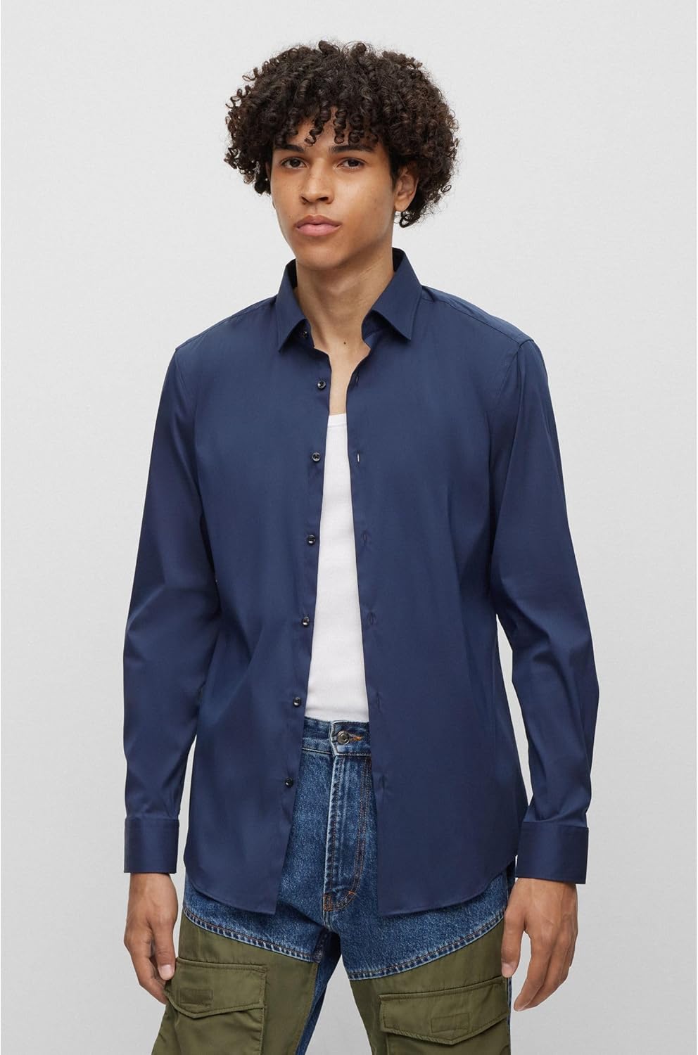 HUGO Herren Kenno Shirt 42 Navy413, 42 Navy413