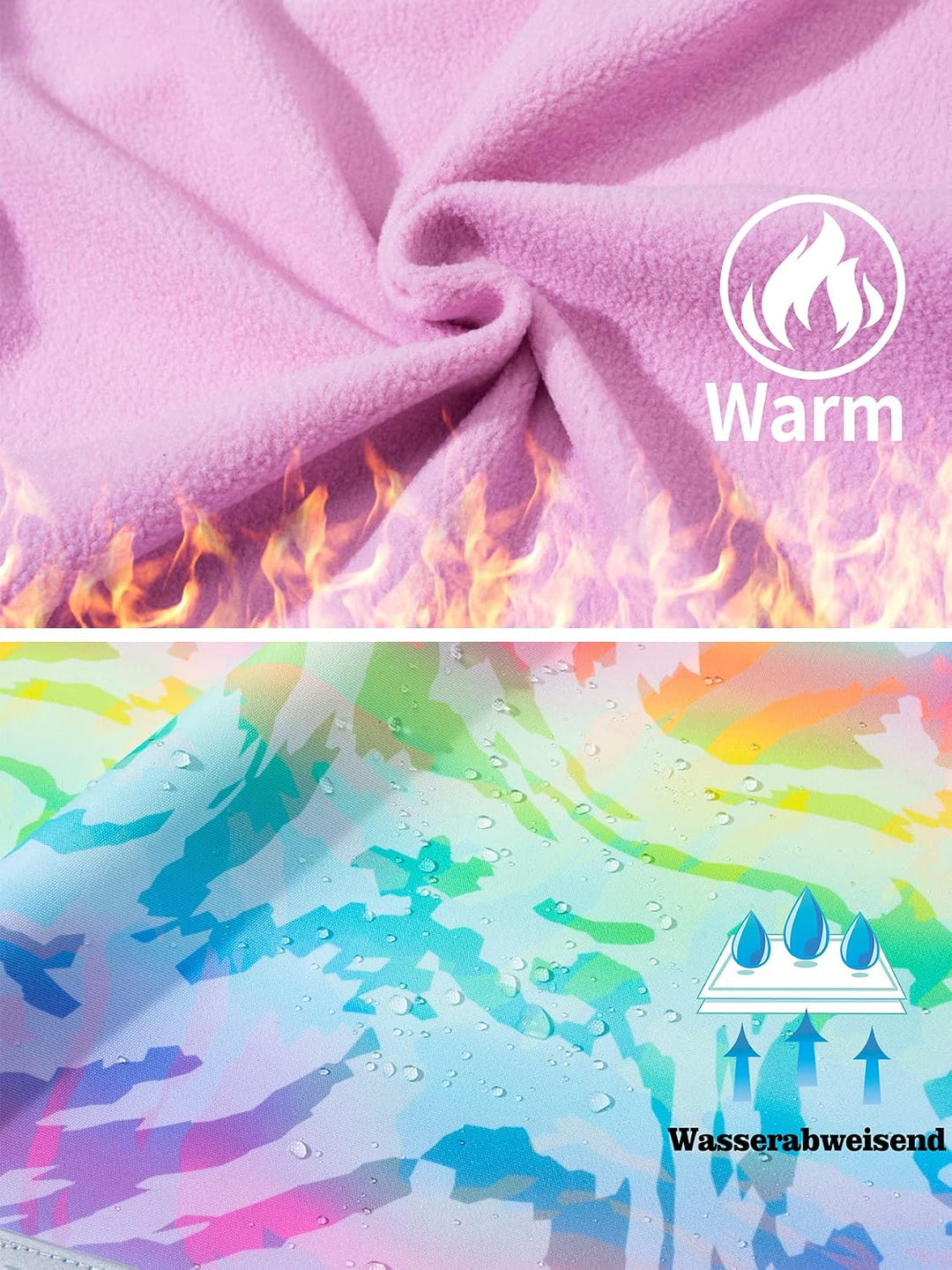 SERENYOU Mädchen Übergangsjacke Gefütterte Regenjacke mit Abtrennbare Kapuze 120 Stil 1, 120 Stil 1