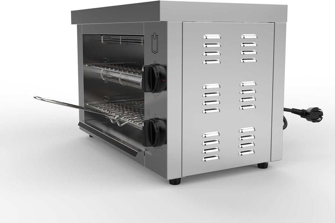 METRO Professional Doppel Toaster- / †berbackgerŠt, Edelstahl, 49.2 x 28 x 33.4 cm, 300 W, mit Zwei