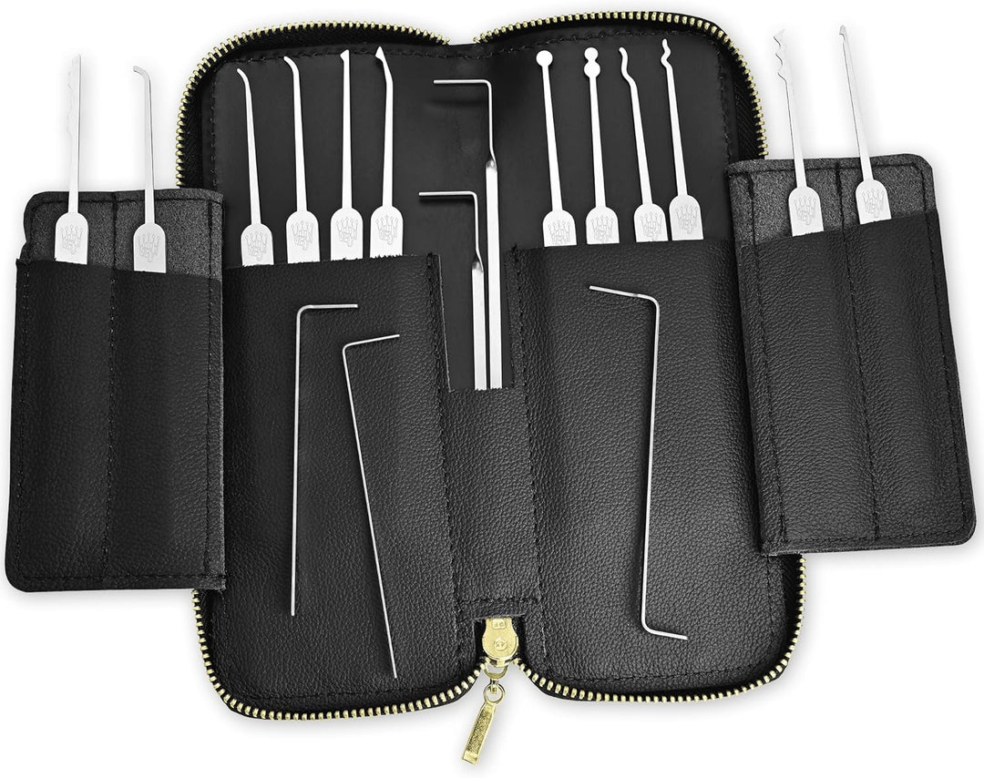 MULTIPICK ELITE 17 Profi Dietrich Set - [17 Teile inkl. Lederetui] Made in Germany - Lockpick Tool,