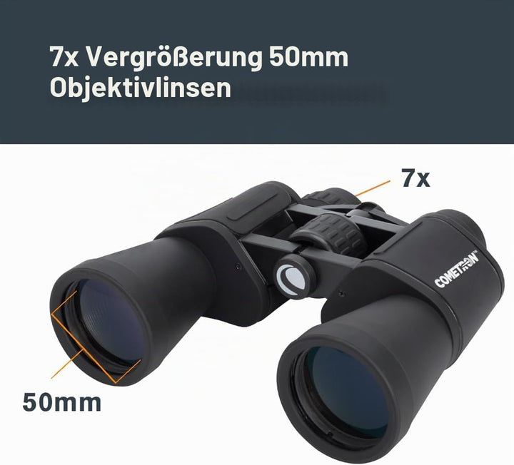 Celestron 71198 Cometron 7x50 Porroprismenfernglas, Schwarz Cometron 7 x 50 Porroprisma Einzeln, Com