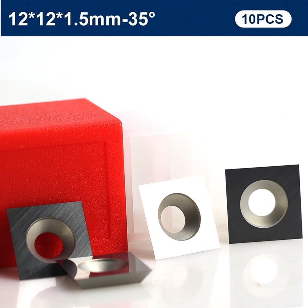 glryd Hartmetall-Wendeplatten, Wendeplatten Wendemesser 10 Stück Ersatzklingen, 12x12x1,5 mm, 35°, V